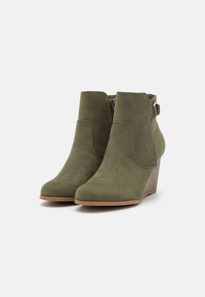 Anna Field Wedge Ankle Boots - Khaki
