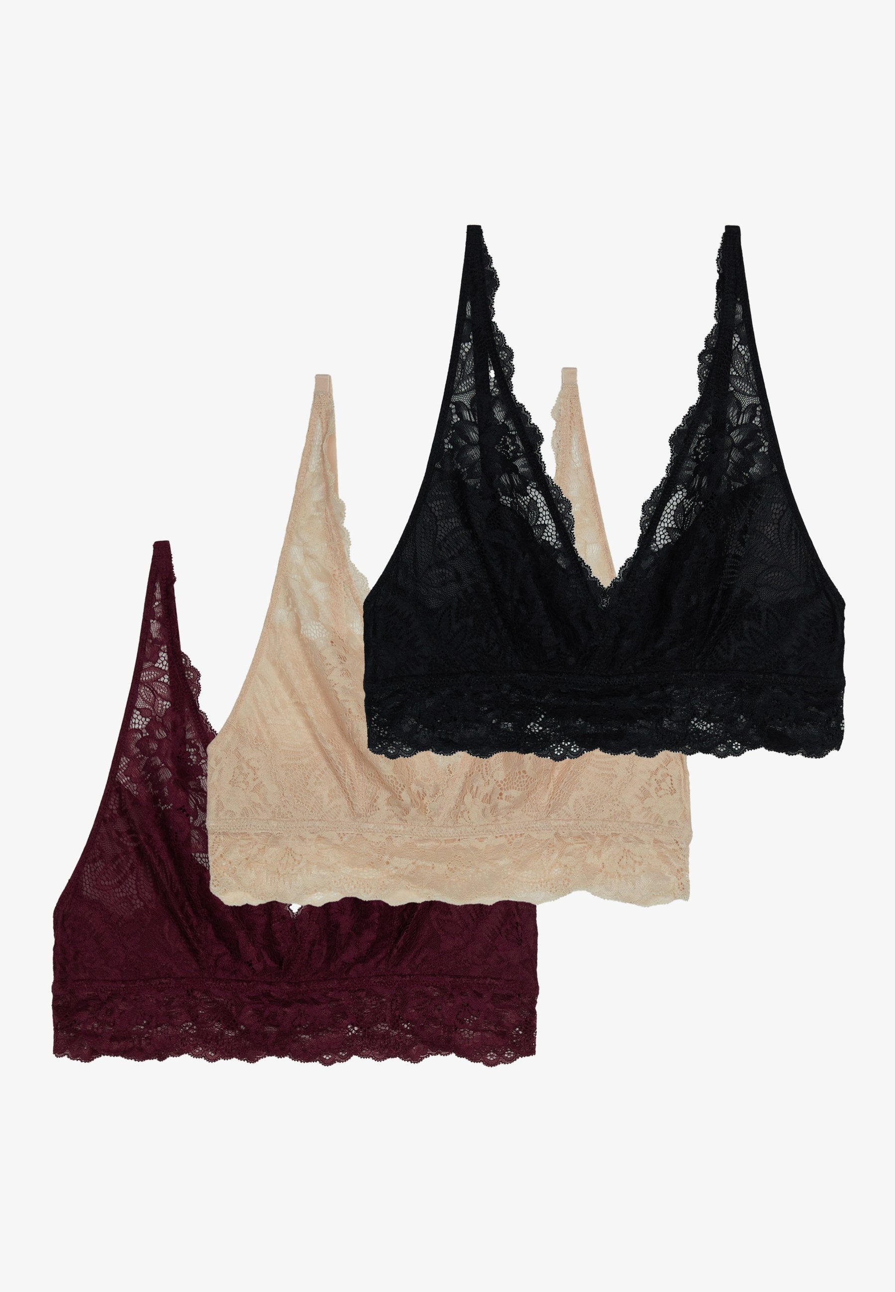 Anna Field 3 Pack - Bustier - Black/Beige/Dark Red