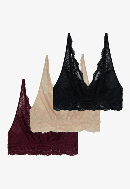 Anna Field 3 Pack - Bustier - Black/Beige/Dark Red