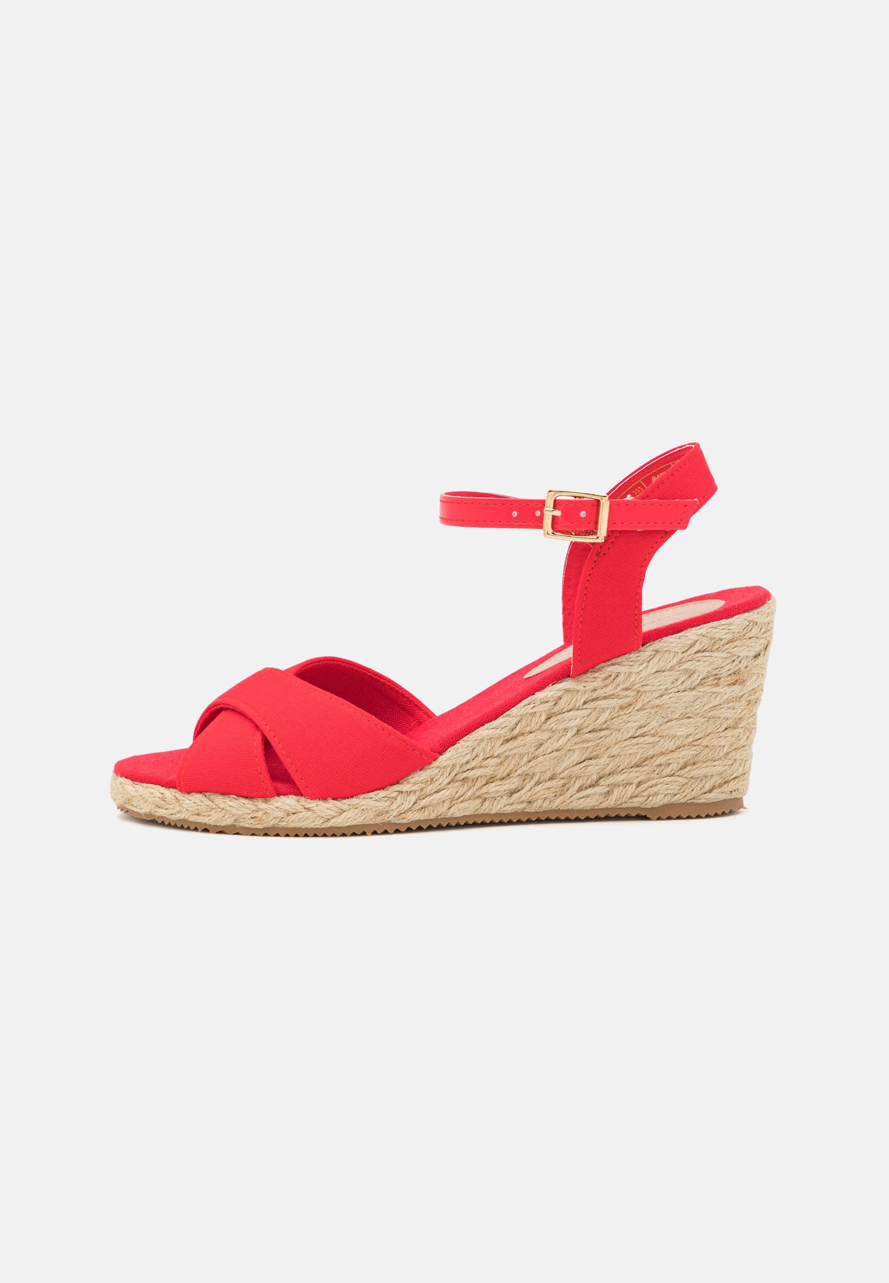 Anna Field Wedge Sandals - Red