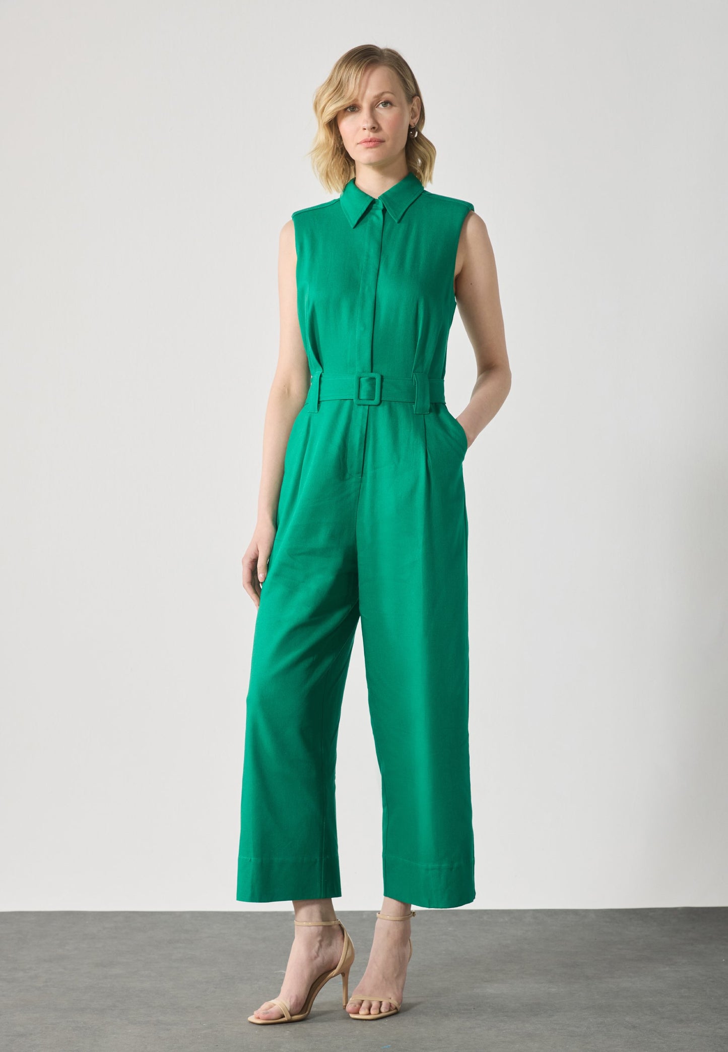 Anna Field LINEN JUMPSUIT - Jumpsuit - Green