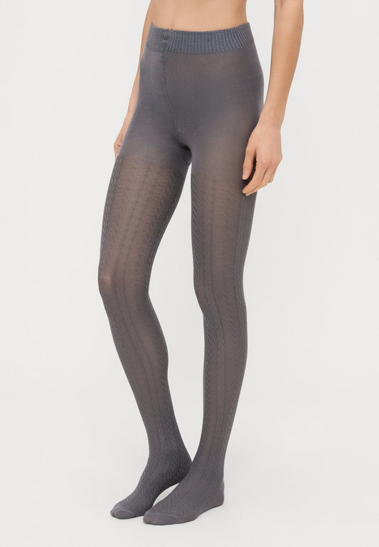Anna Field SOFT MODAL BLEND CABLE KNIT TIGHTS 2 PACK - Tights - Black/dark Grey