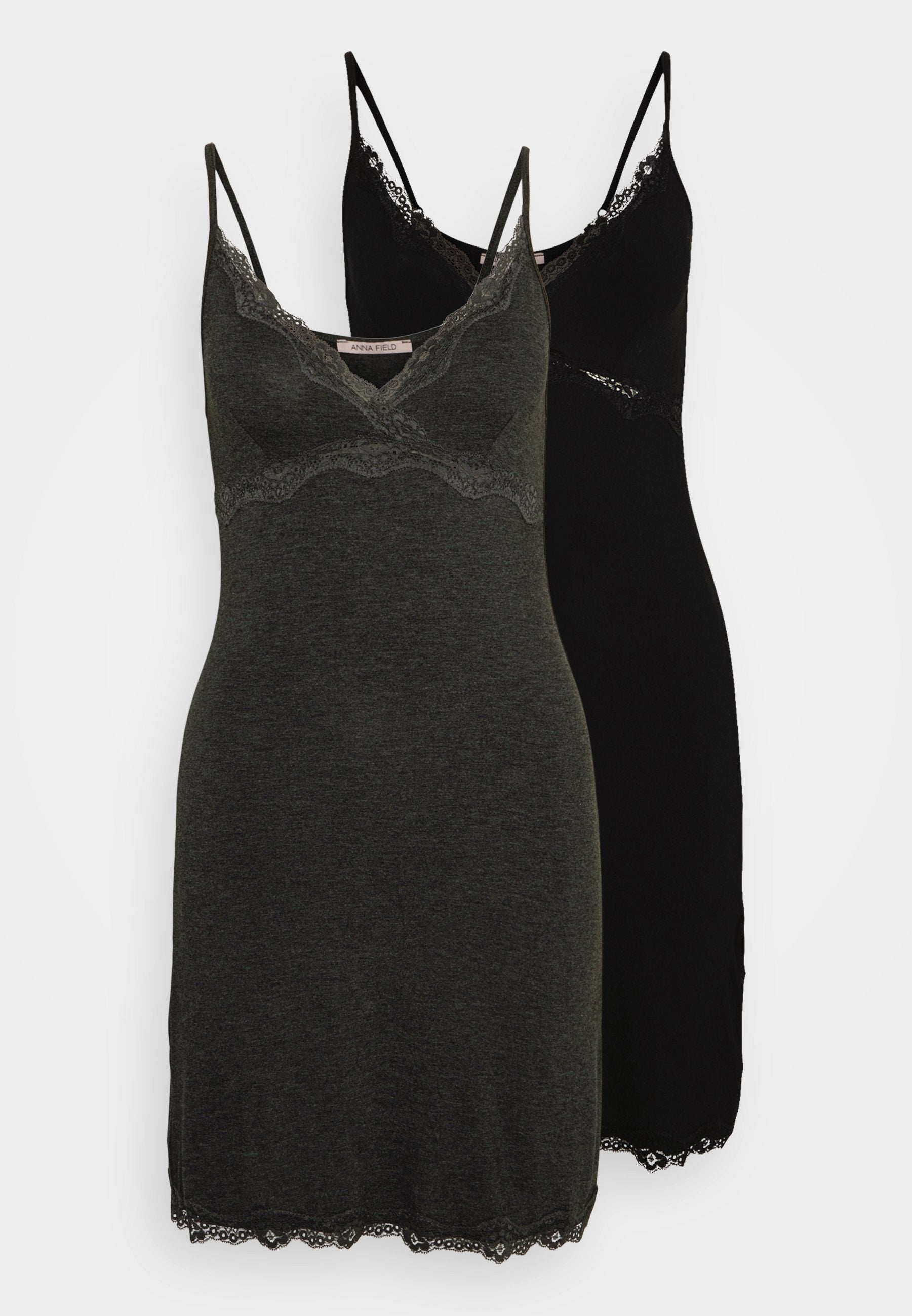 Anna Field 2 Pack - Nightie - Black/Grey