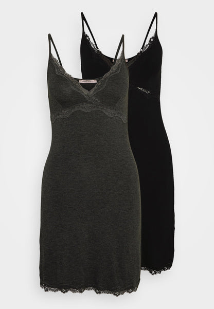 Anna Field 2 Pack - Nightie - Black/Grey