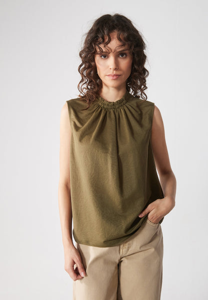 Anna Field Top - Dark Olive