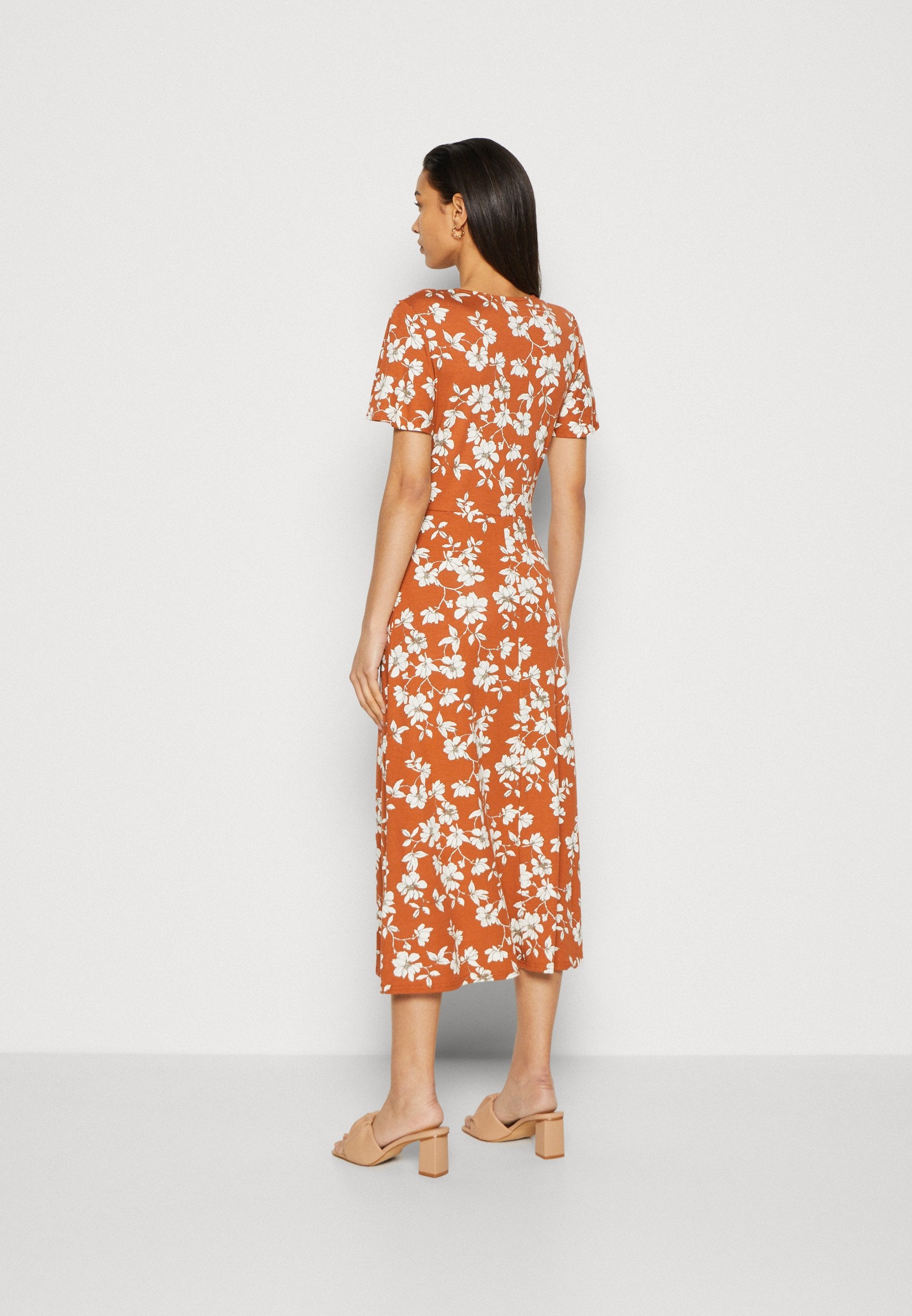 Anna Field Jersey Dress - Brown/White