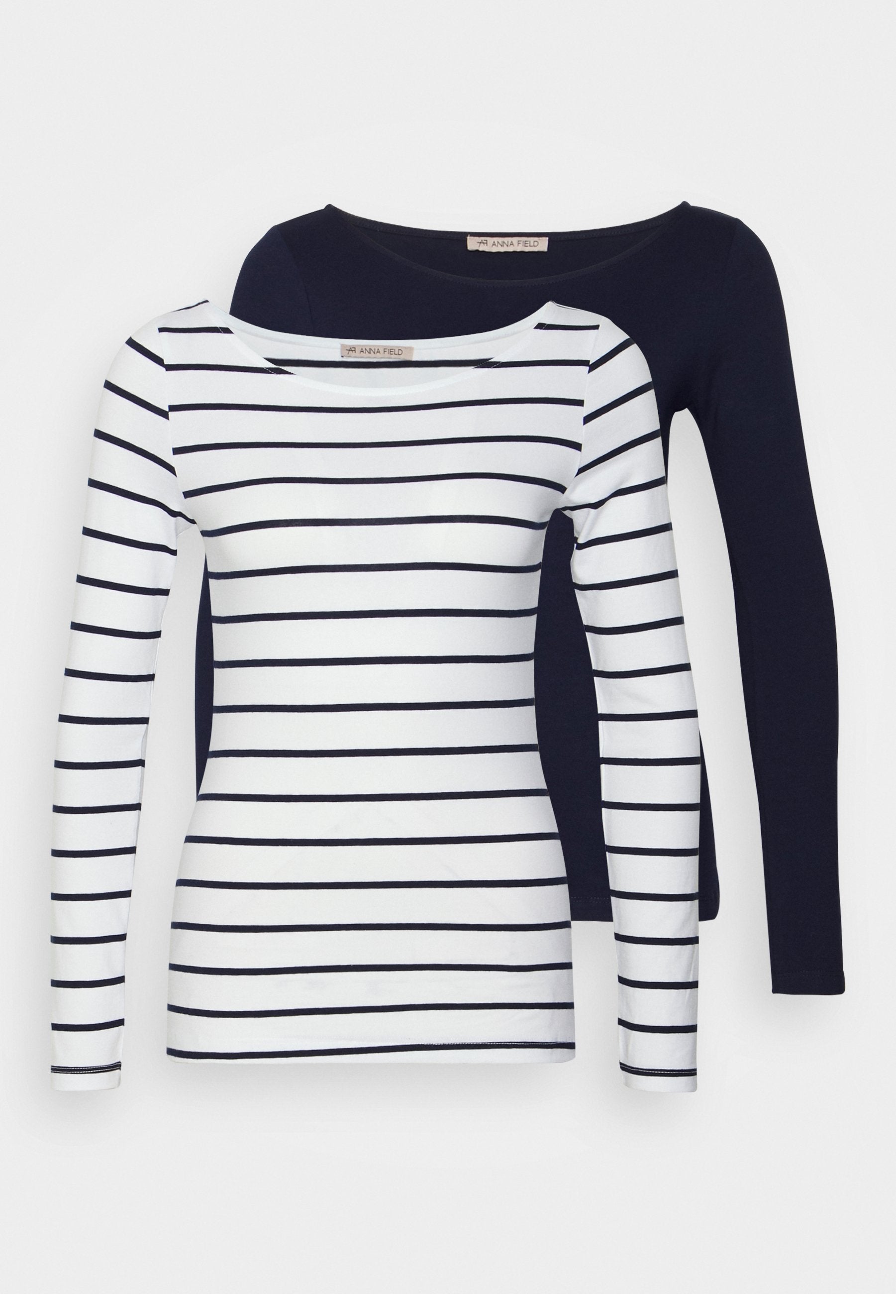 Anna Field 2 Pack - Long Sleeved Top - White/Navy