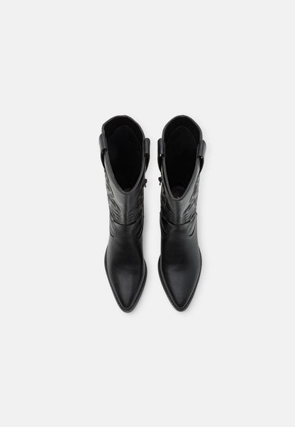 Anna Field Cowboy/Biker Boots - Black