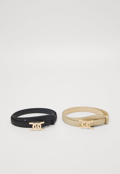 Anna Field 2 PACK - Belt - Black/off-white