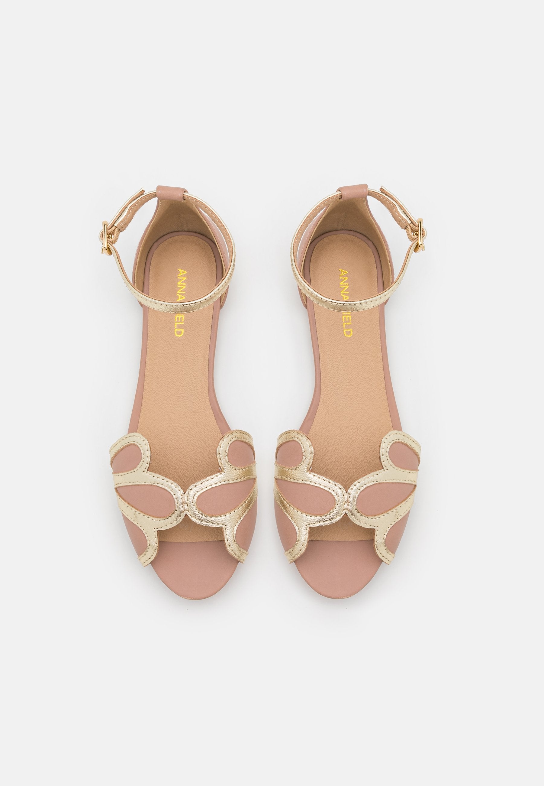 Anna Field Leather - Peeptoe Ballet Pumps - Light Pink