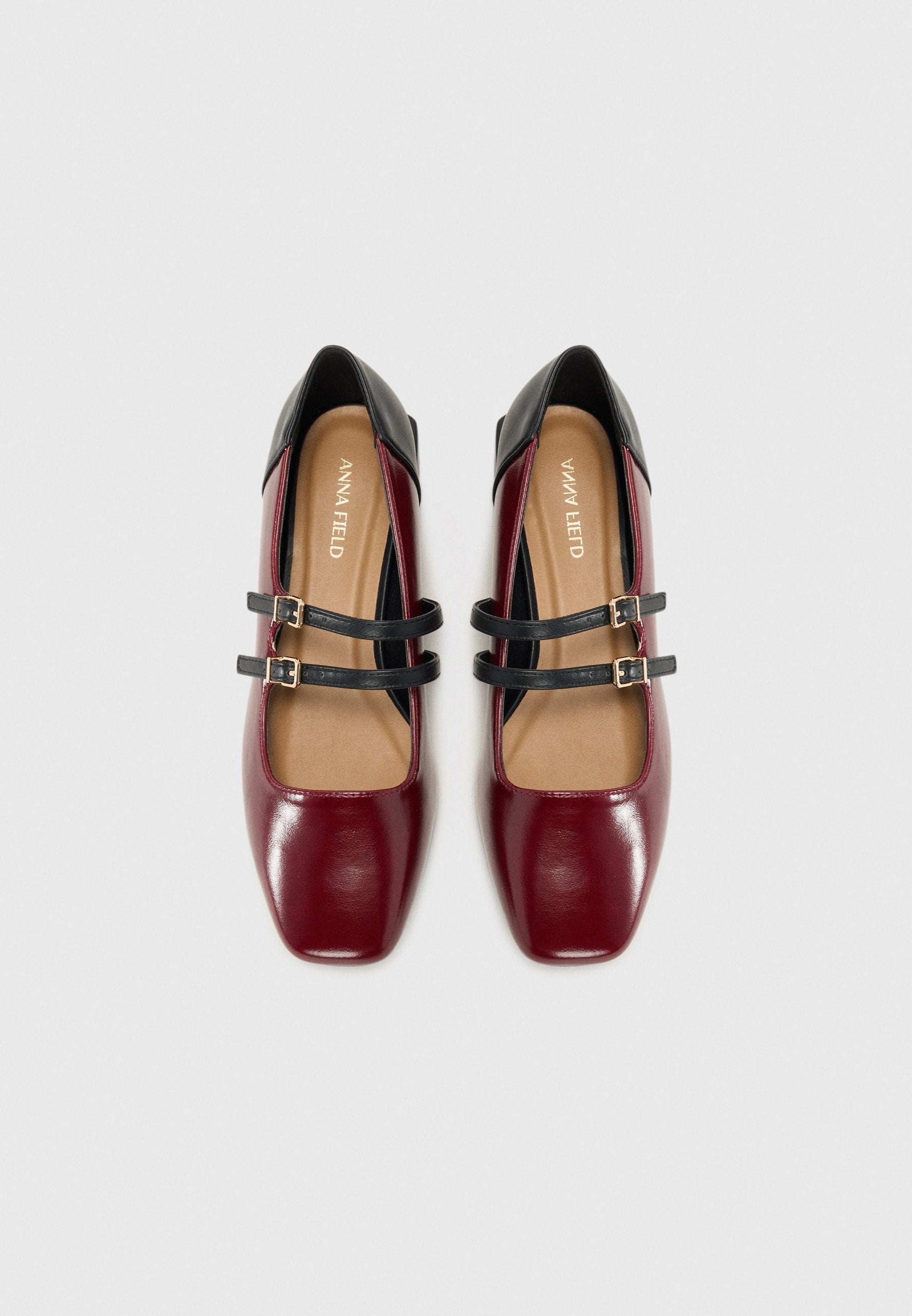 Anna Field Ballet Pumps - Burgundy Black