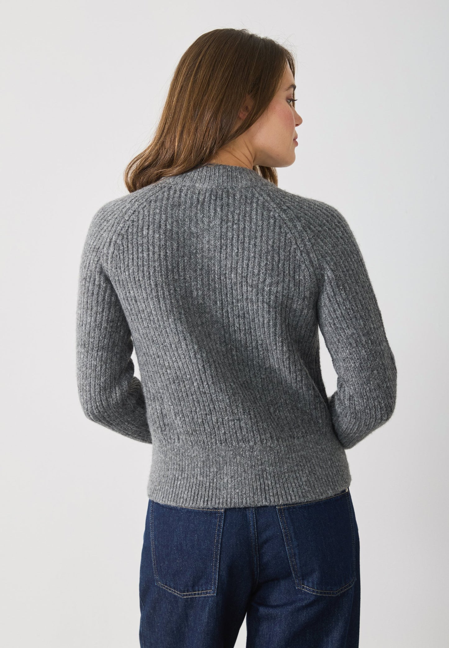 Anna Field Cardigan - Mid Grey Melange