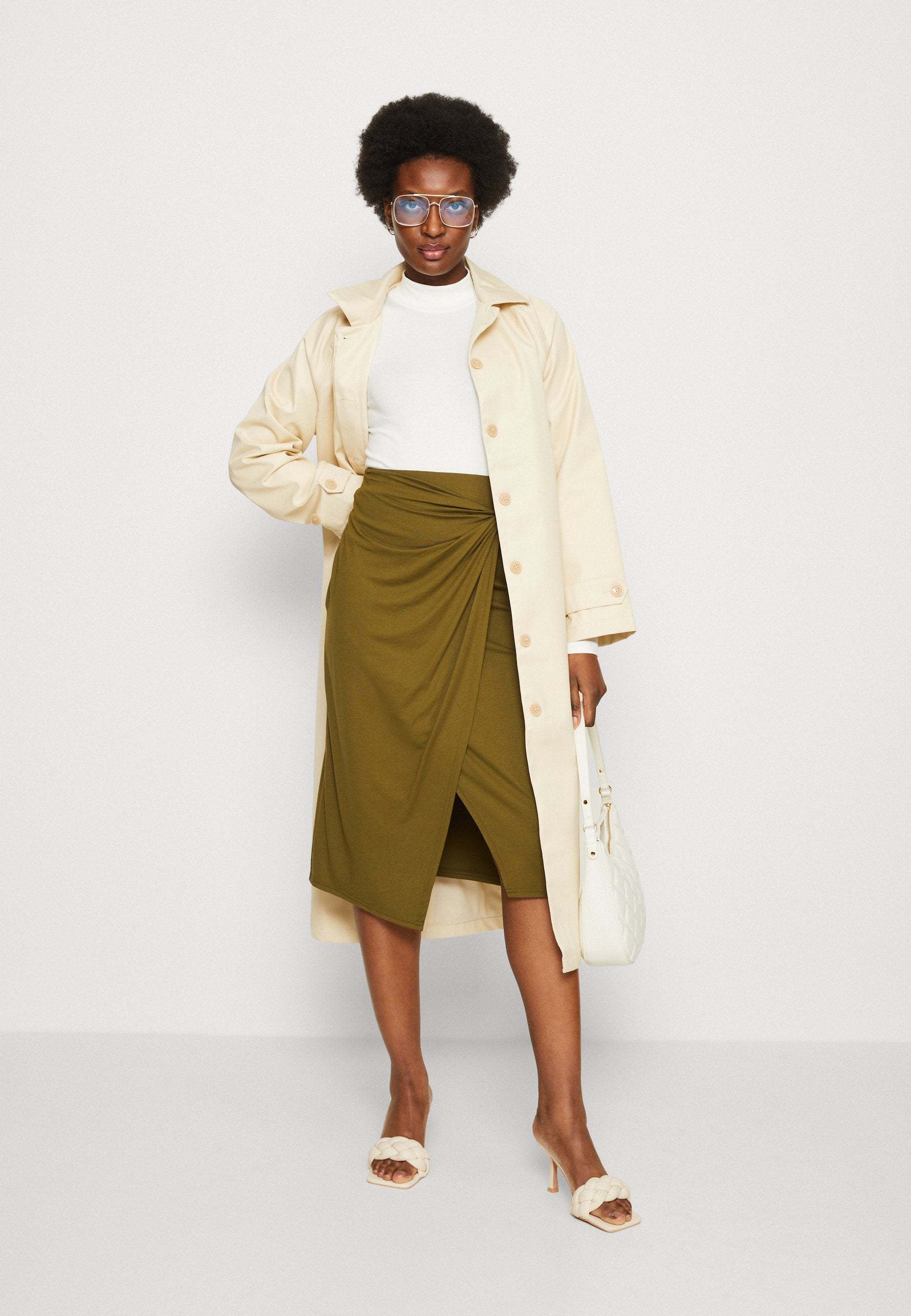Anna Field Front Knot Midi Skirt - Wrap Skirt