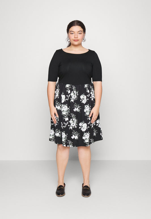  Day Dress - Black/Multi Coloured