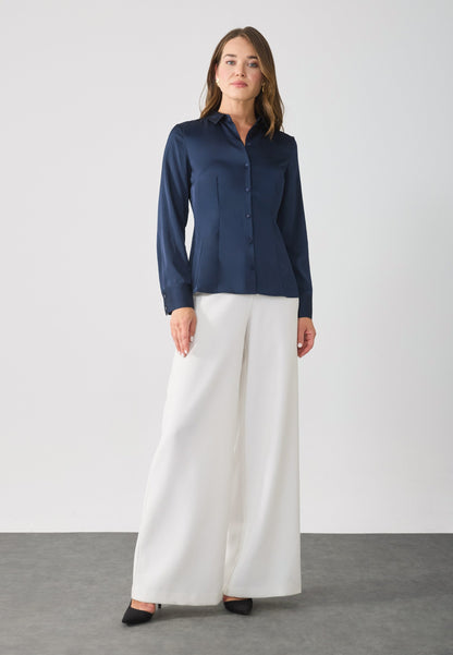 Anna Field Button-down Blouse - Night Sky