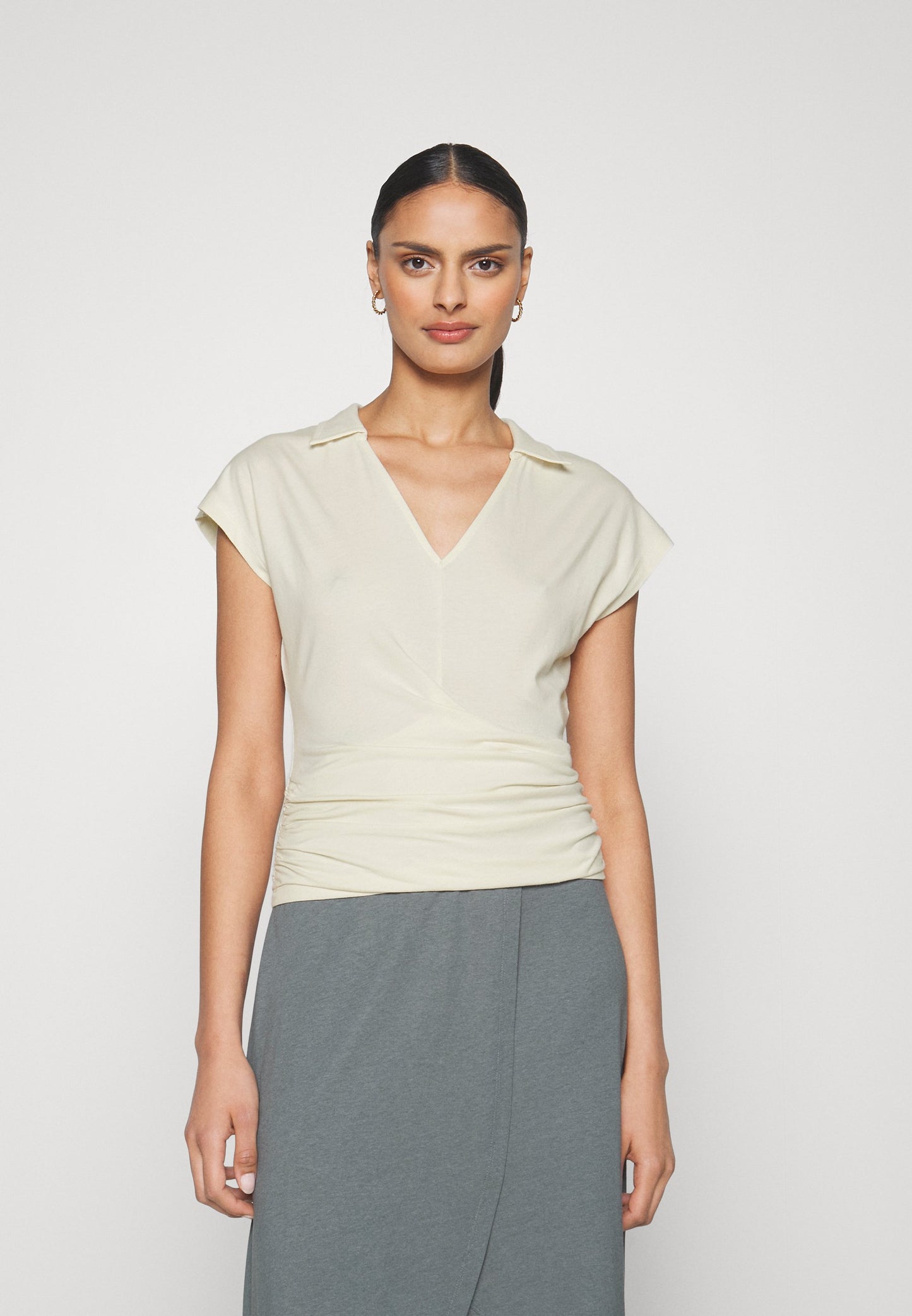 Anna Field Wrap Blouse- Blouse - Offwhite