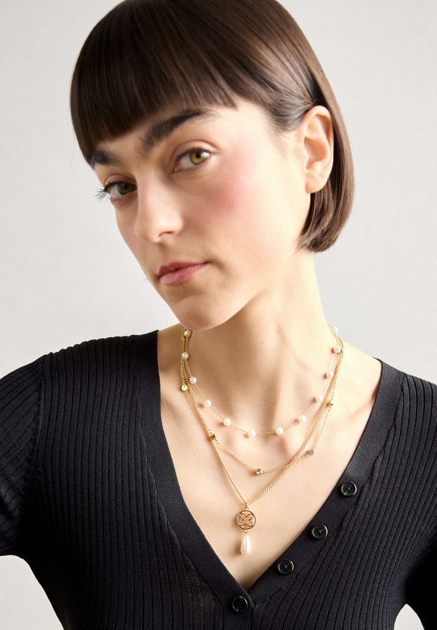 Anna Field 3 PACK - Necklace - Shiny Gold-coloured