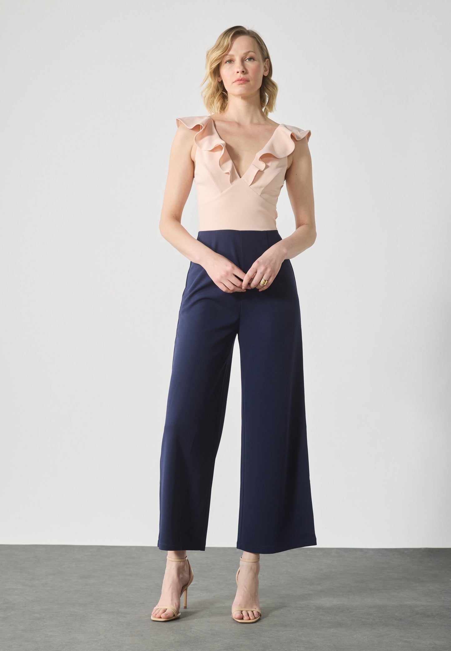 Anna Field Jumpsuit - Cameo Rose/navy