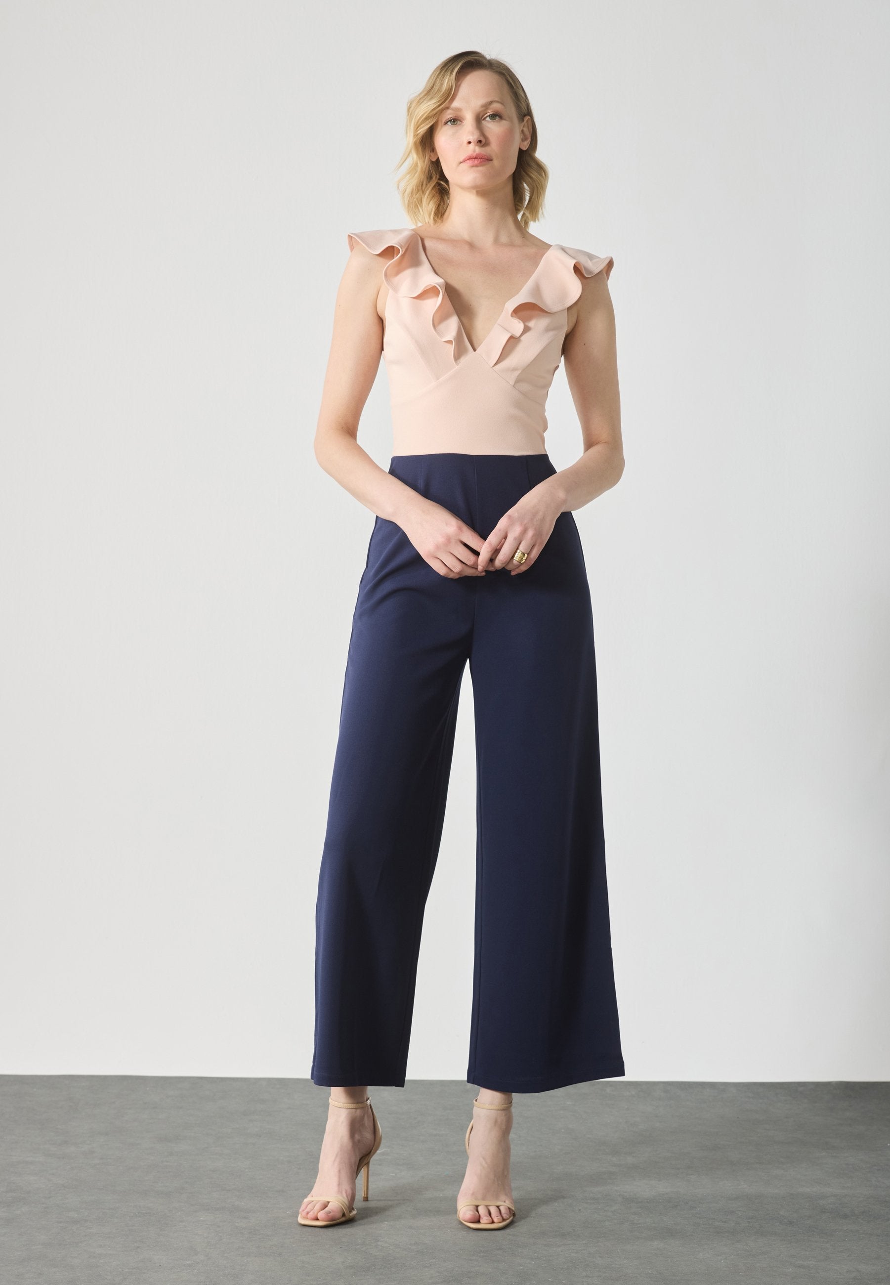 Anna Field Jumpsuit - Cameo Rose/navy