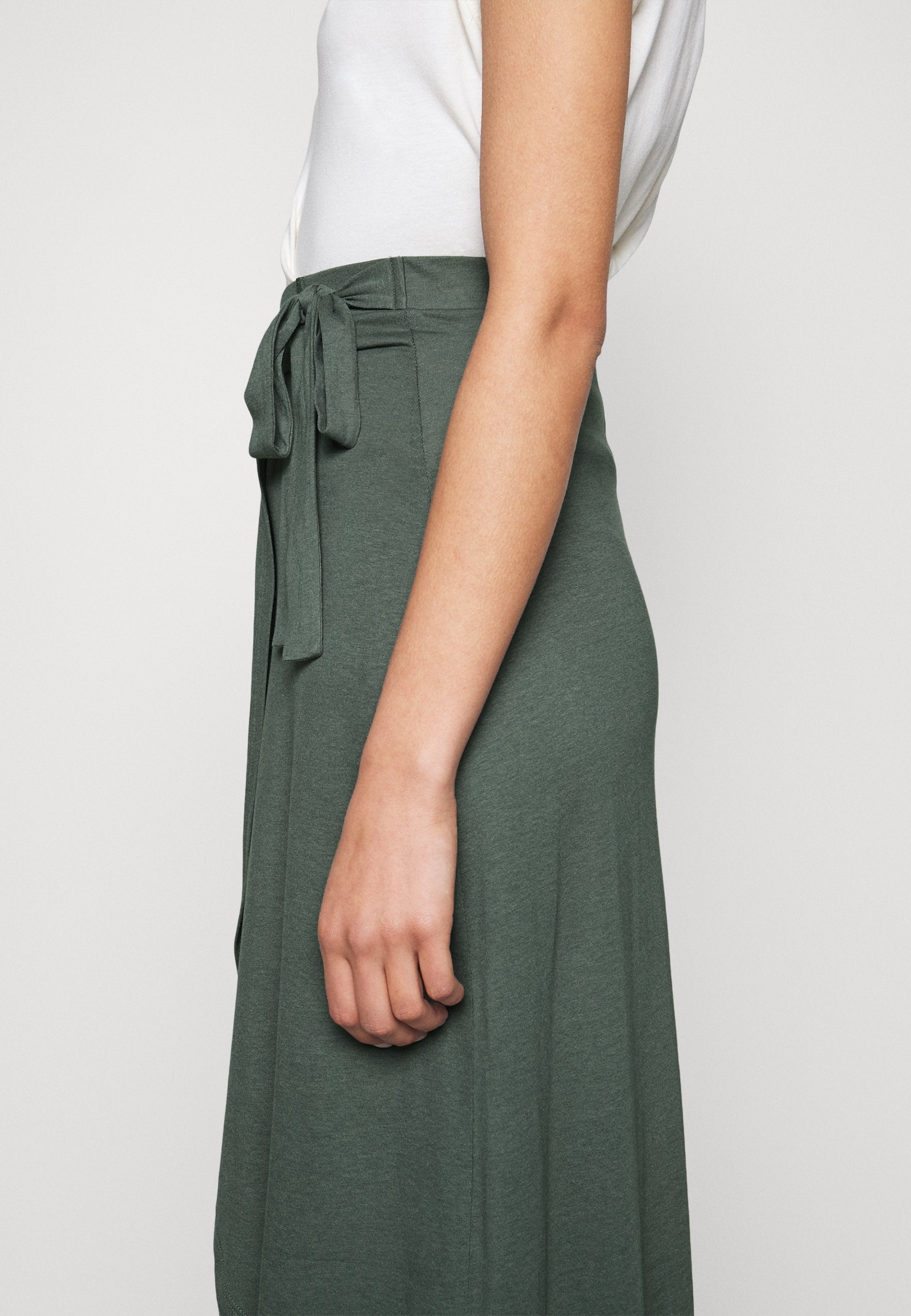 Anna Field Basic Wrap Over Midi Skirt- A-Line Skirt - Light Green