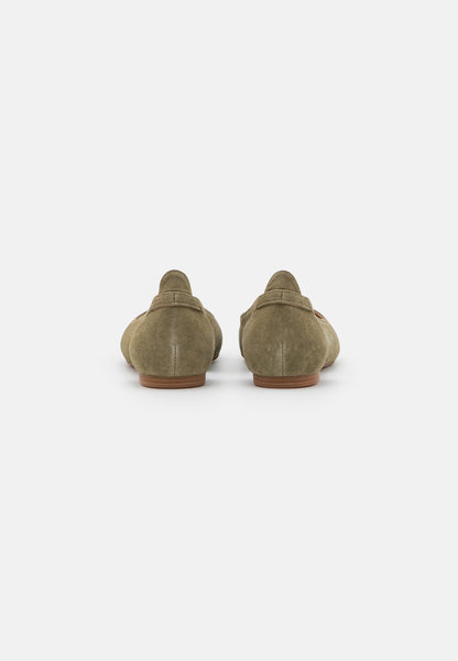 Leather- Ballet Pumps - Olive