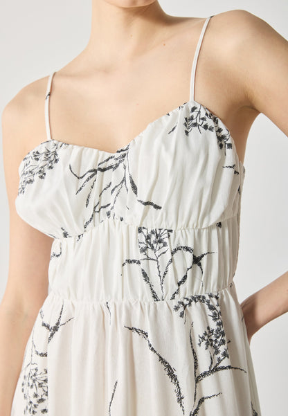 Anna Field LINEN MIX DRESS - Day Dress - Off-white/black