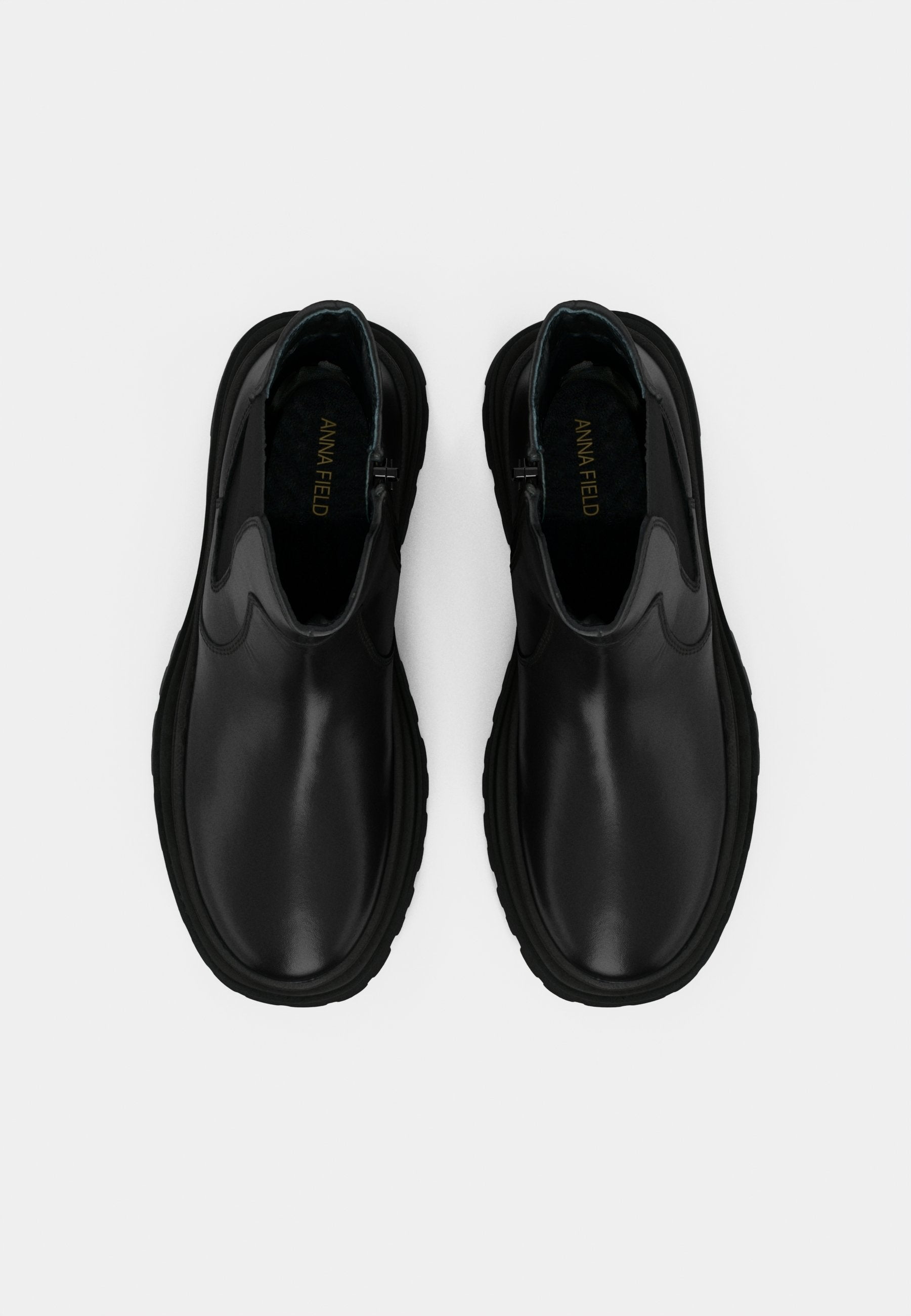 Anna Field LEATHER - Platform Ankle Boots - Black