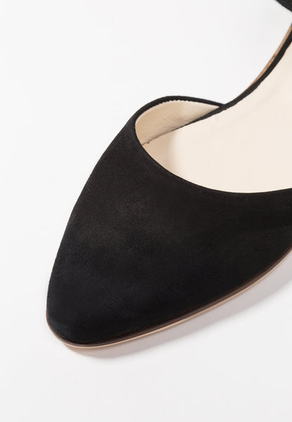 Anna Field Leather- Ankle Strap Ballet Pumps - Black