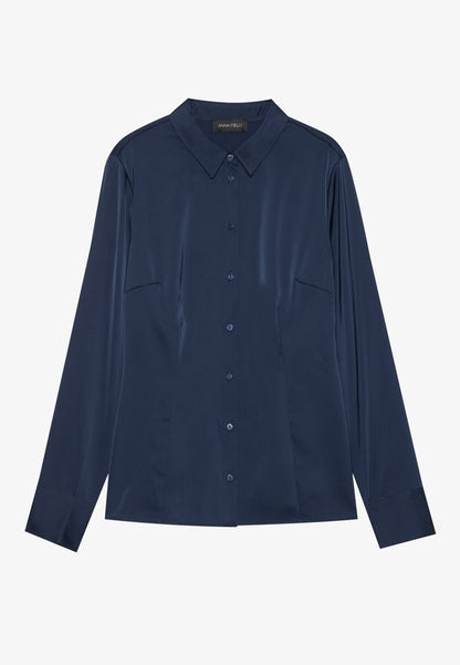 Anna Field Button-down Blouse - Night Sky