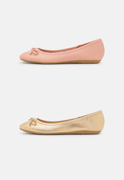 Anna Field 2 Pack - Ballet Pumps - Gold/Pink