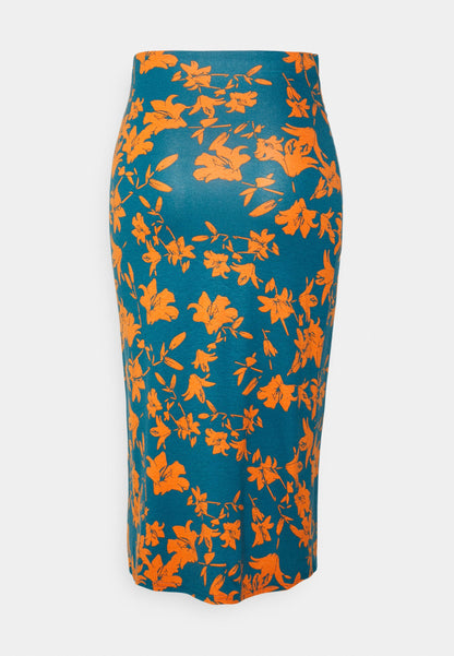 Anna Field Front Knot Midi Skirt - Pencil Skirt - Blue
