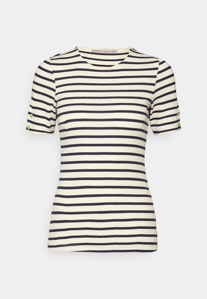  Print T-Shirt - Dark Blue/White