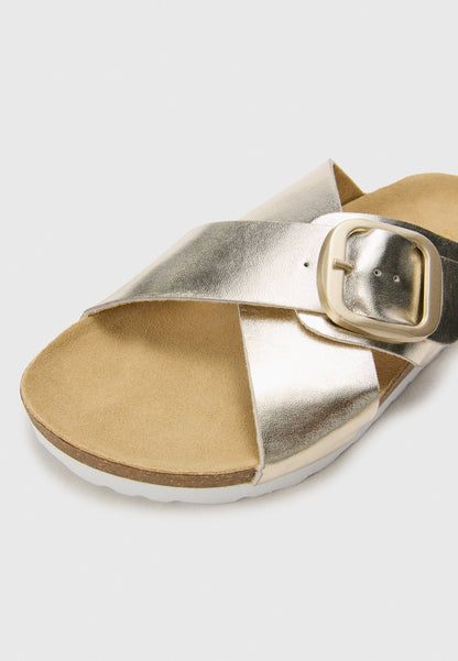  LEATHER - Mules - Gold-coloured
