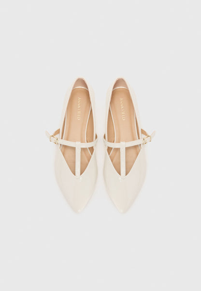 Anna Field Ankle Cuff Ballet Pumps - Off White
