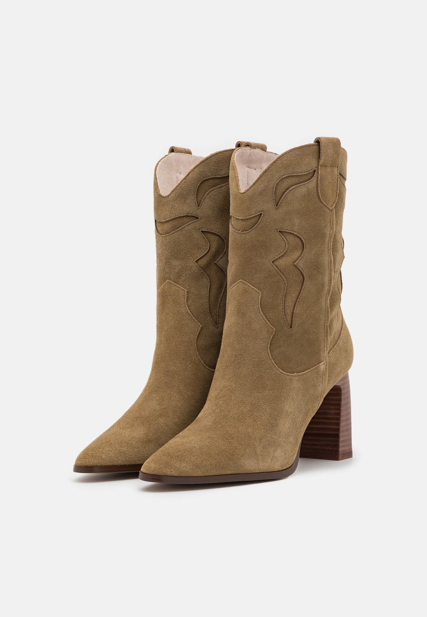 Anna Field Leather - Cowboy/Biker Ankle Boot - Khaki