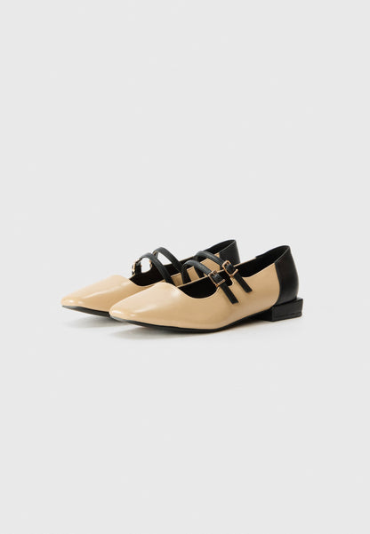 Anna Field Ballet Pumps - Beige/black