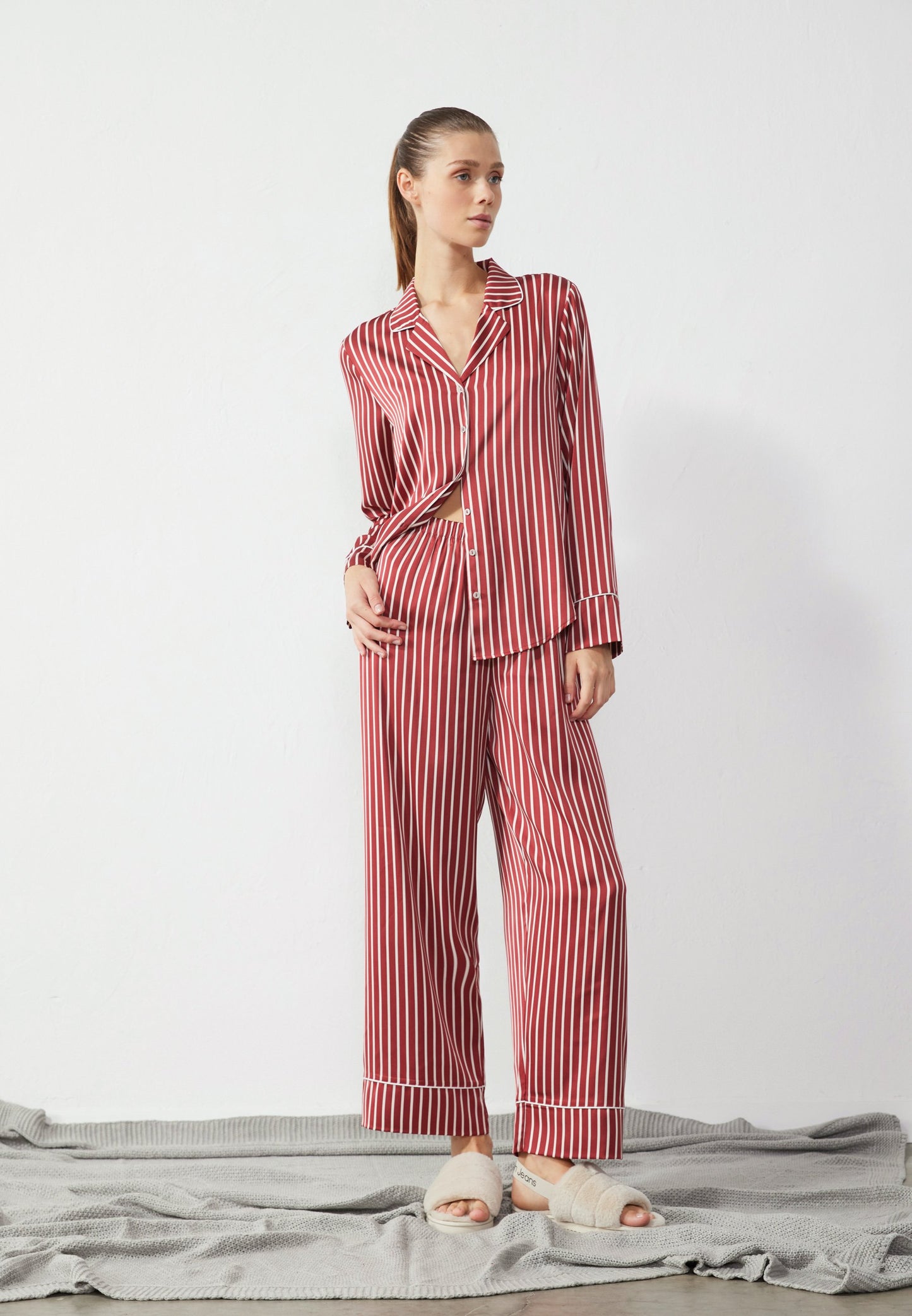 Anna Field Pyjama Set - Red,white