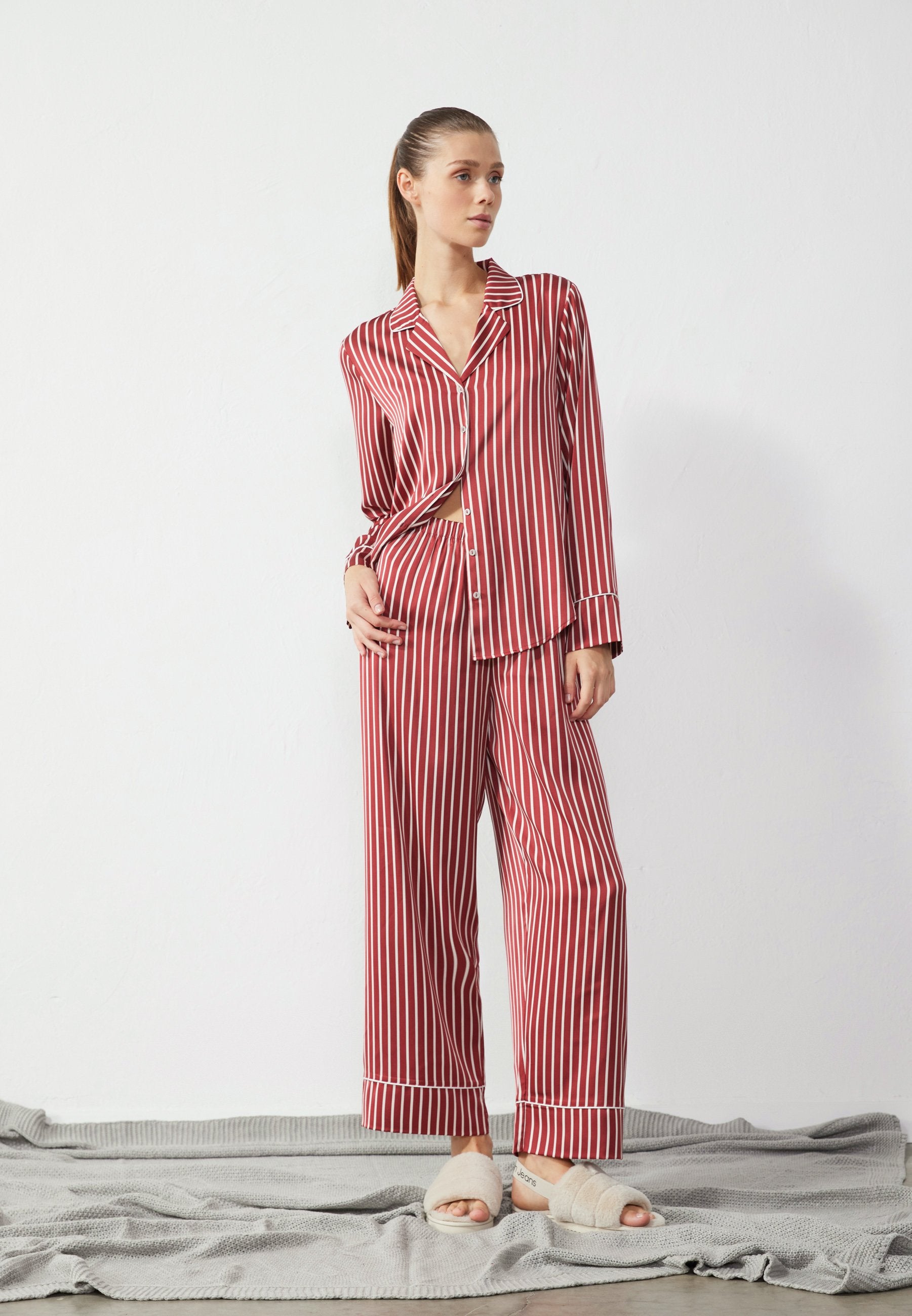 Anna Field Pyjama Set - Red,white