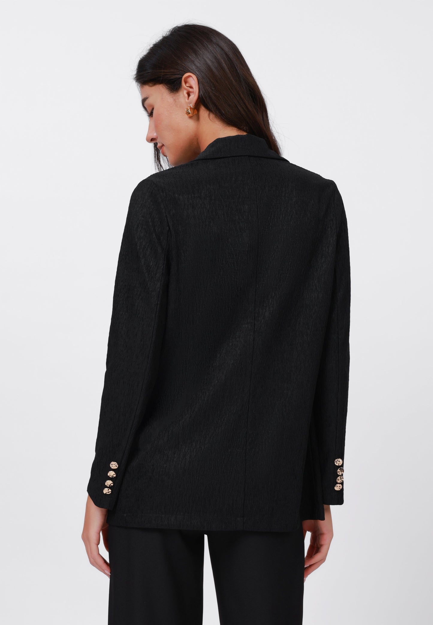 Anna Field TEXTURED CRINKLED - Blazer - Black