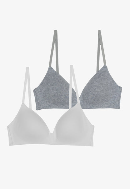 Anna Field 2 Pack - T-Shirt Bra - Grey/White