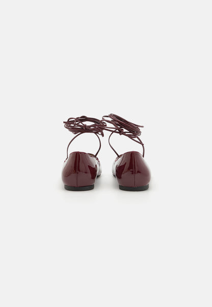  Ankle Strap Ballet Pumps - Bordeaux