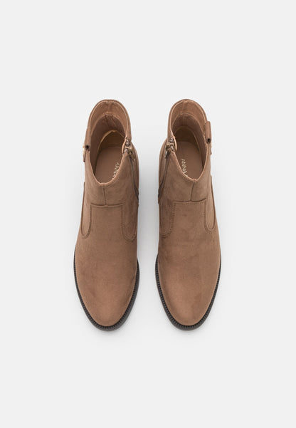 Anna Field Cowboy/Biker Ankle Boot - Taupe