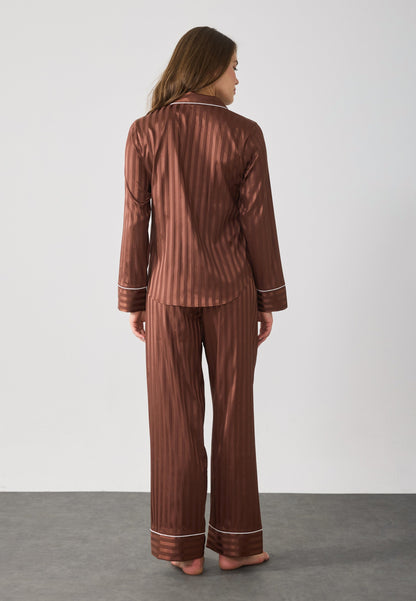 Anna Field SET - Pyjamas - Dark Brown