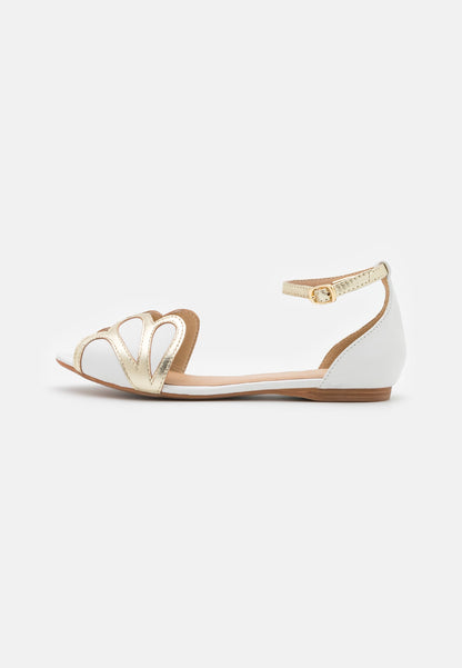 Anna Field Leather - Peeptoe Ballet Pumps - White