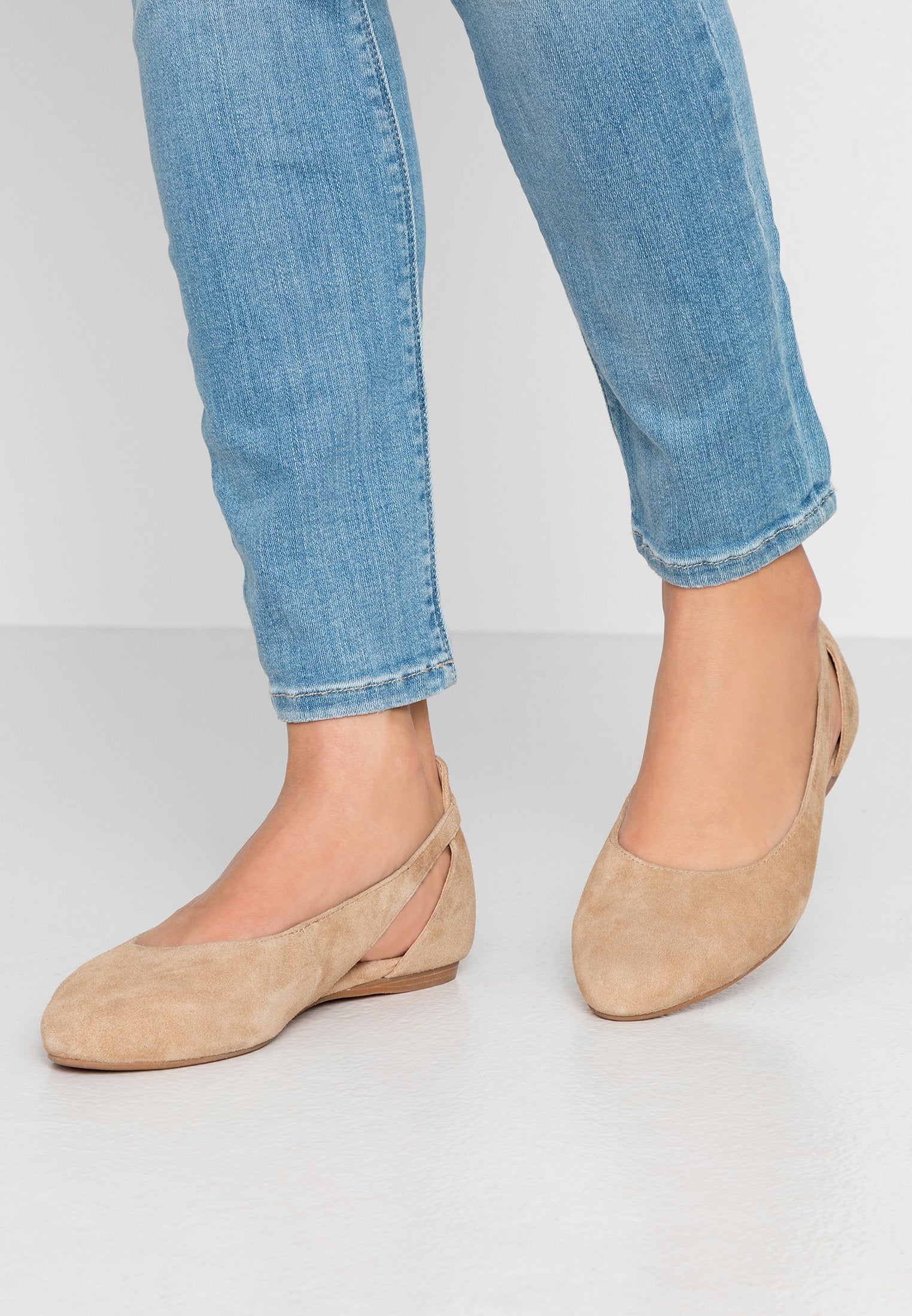  Leather- Ballet Pumps - Beige