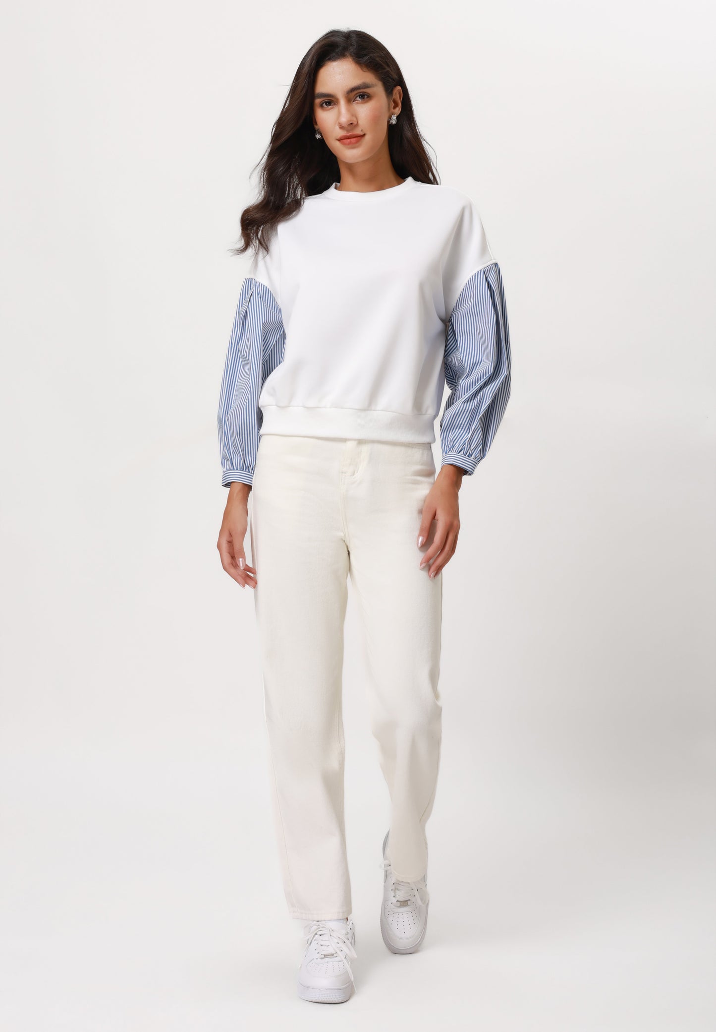 Anna Field Sweatshirt - White/blue