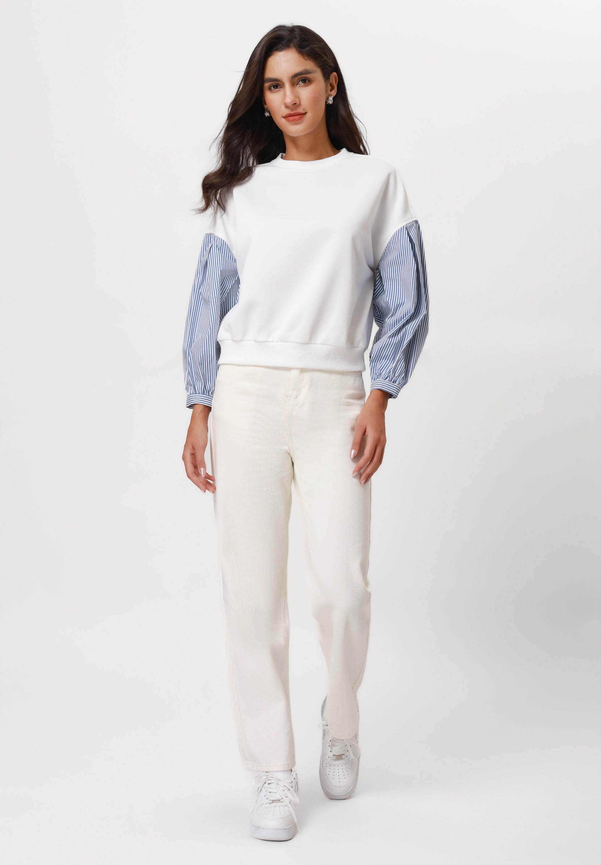 Anna Field Sweatshirt - White/blue