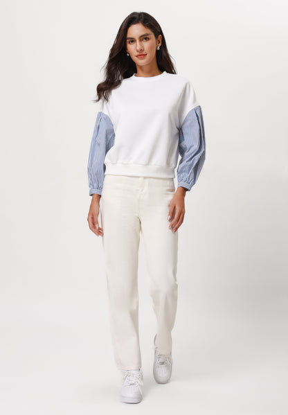 Anna Field Sweatshirt - White/blue