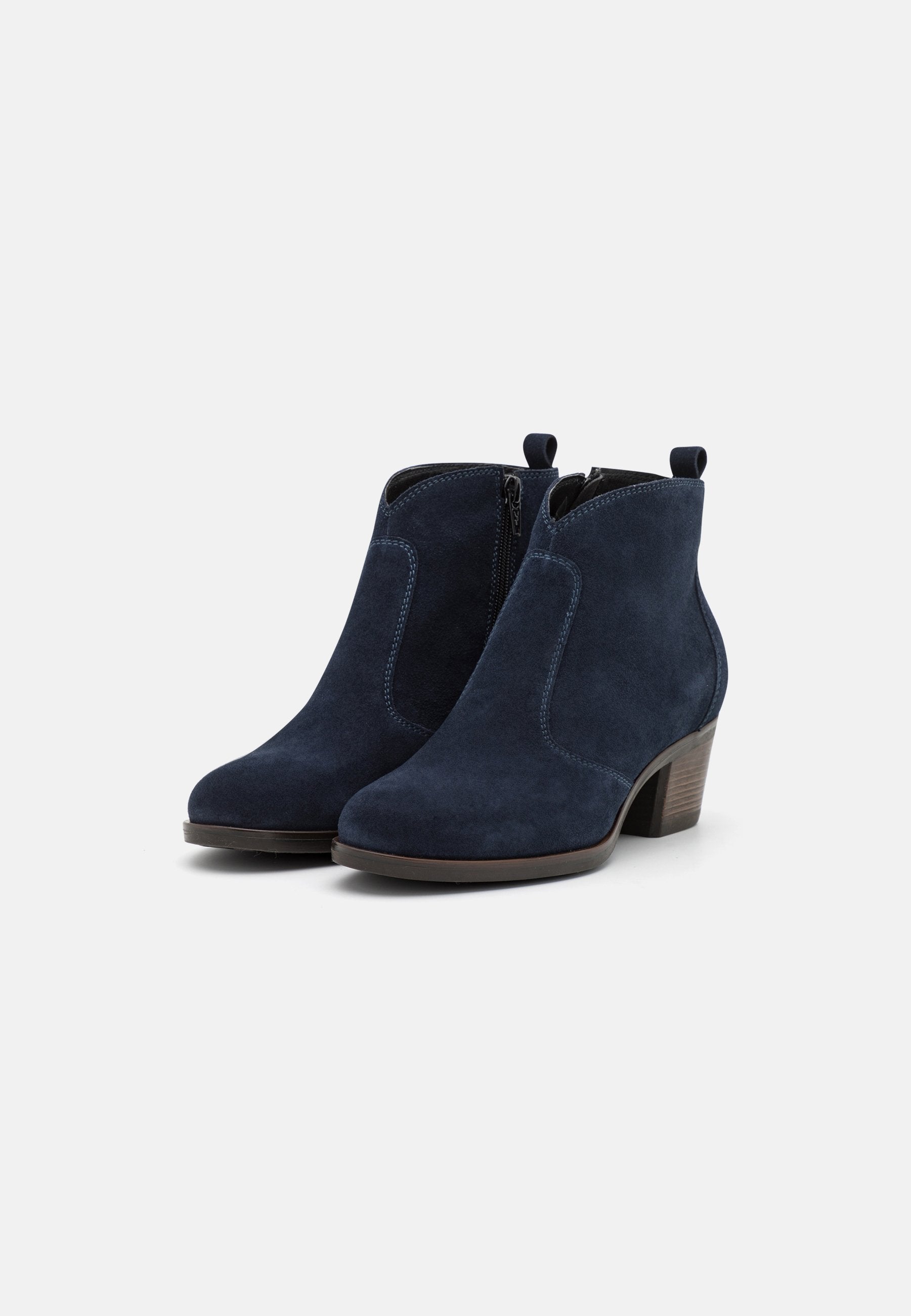  Leather - Cowboy/Biker Ankle Boot - Dark Blue