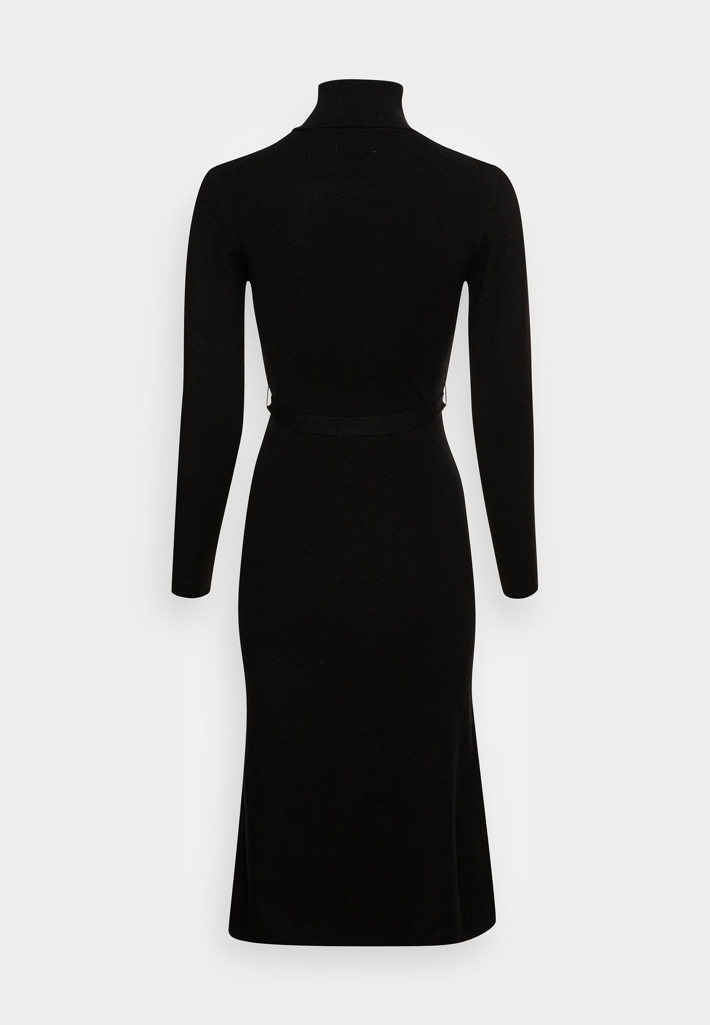 Anna Field Rollkragen Ripp Mini Strickkleid Mit Gürtel - Jumper Dress - Black